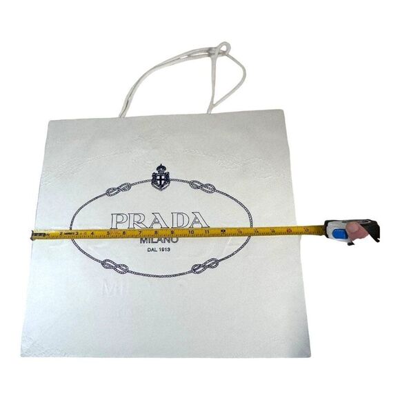 Prada Milano DAL 1913 White Shopping Bag 16X15 Luxury Tote Gift Bag Authentic - Picture 4 of 5